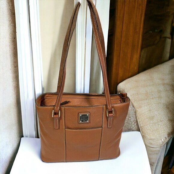Dooney & Bourke Small Lexington Leather Tote In Caramel Pebble Leather M0386547 - Picture 1 of 13
